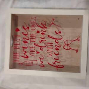 Wine Cork Holder " Best Wines are with Friends" Can be Hung or Set on a Shelf